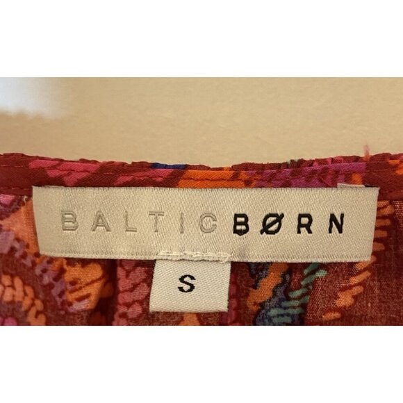 Baltic Born Palmer Tiered Maxi Dress Red Orange Pink Blue Floral S - Picture 4 of 6